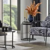 momenti – fauteuil (berjer) tissu satiné pétrole