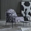 momenti – fauteuil (berjer) tissu satiné pétrole