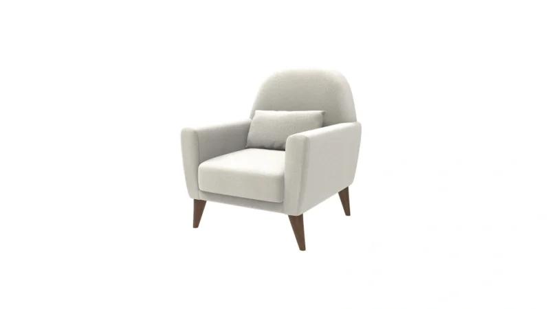 mona line – fauteuil (berjer) velours texturé crème