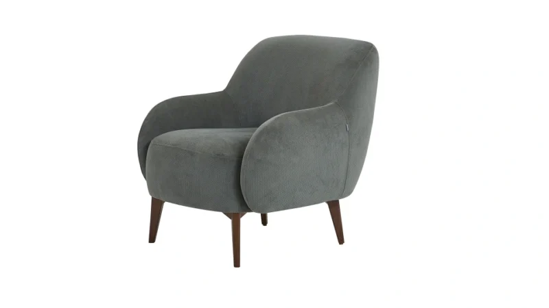 lea – fauteuil (berjer) tissu tricoté anthracite