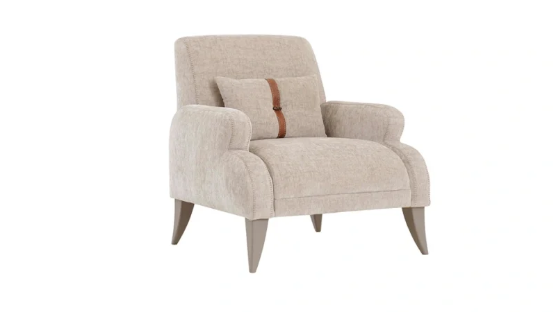 savana – fauteuil (berjer) chenille texturée taupe