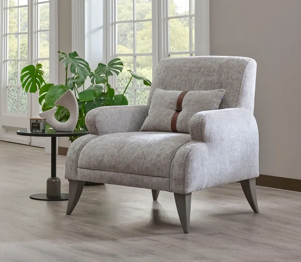 savana – fauteuil (berjer) chenille texturée taupe savana – fauteuil (berjer) chenille texturée taupe