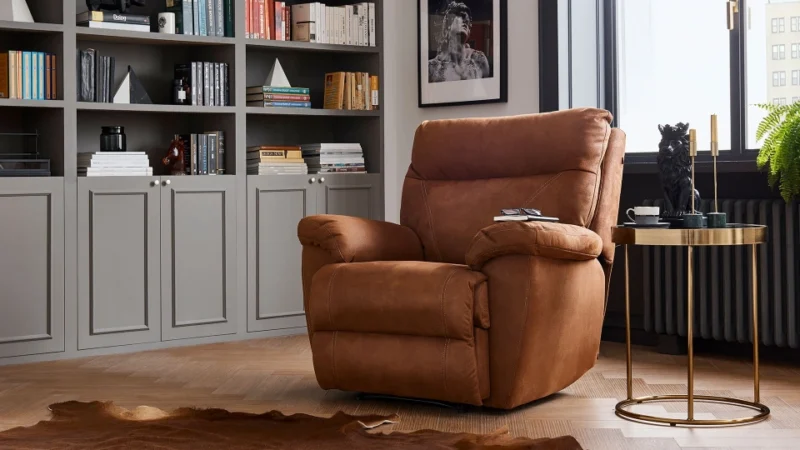 alen – fauteuil (baba koltuk) nubuck texturé orange