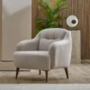 margo – fauteuil (berjer) velours texturé crème