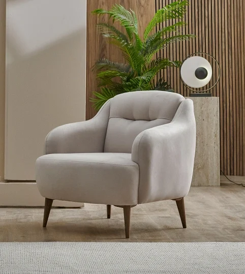 margo – fauteuil (berjer) velours texturé crème