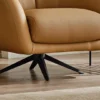 trento – fauteuil (berjer) effet cuir tabac