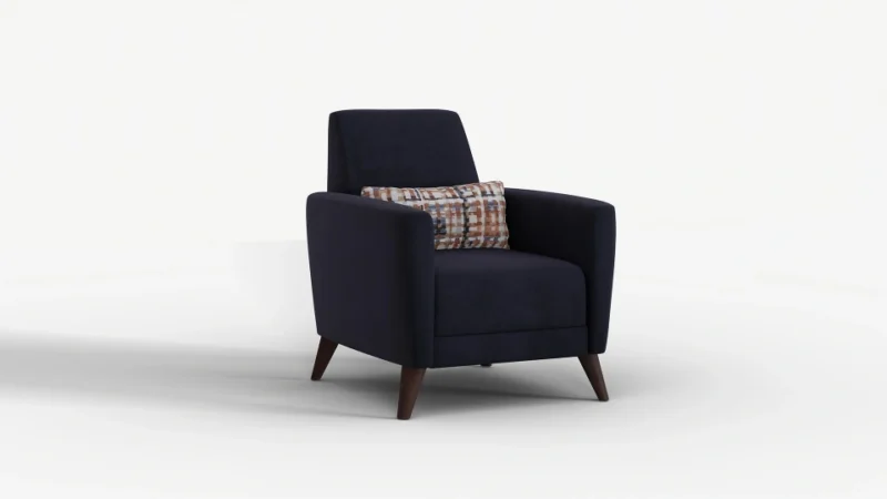 loft – fauteuil (berjer) velours texturé bleu foncé
