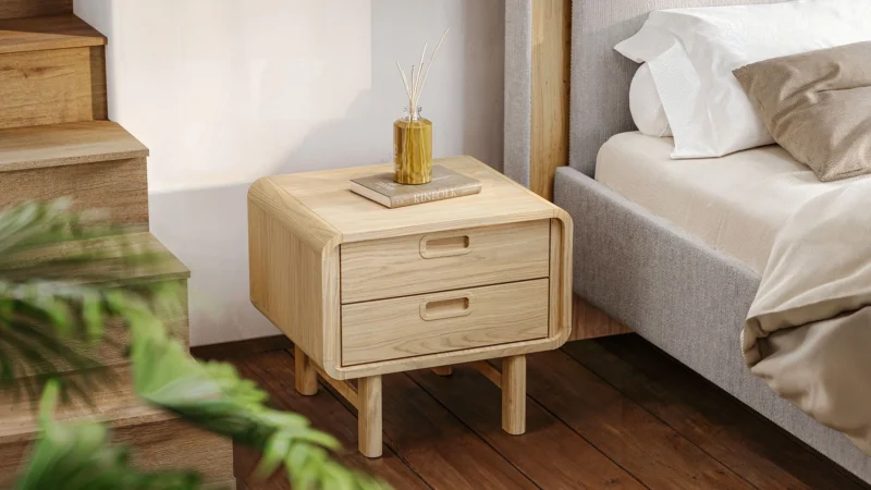 noralis table de chevet 2 tiroirs
