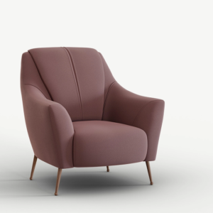 MILENA – Fauteuil – Gris, crème, bleu, prune