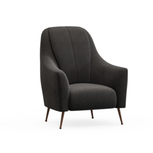 MILENA – Fauteuil – Gris, crème, bleu, prune