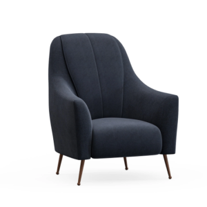MILENA – Fauteuil – Gris, crème, bleu, prune