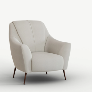 MILENA – Fauteuil – Gris, crème, bleu, prune