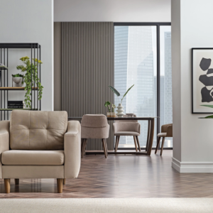 ROBIN – Fauteuil – Gris foncé, Café au lait