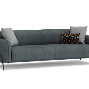 LEA – Canapé convertible 3 places – Anthracite, gris, moutarde, crème, crème, orange
