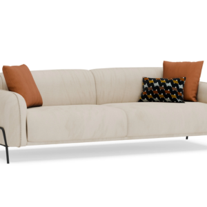 LEA – Canapé convertible 3 places – Anthracite, gris, moutarde, crème, crème, orange