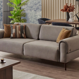 VERMONT – Canapé convertible 3 places – Gris, gris, crème, crème, bleu, beige