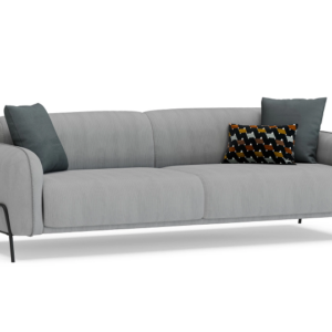 LEA – Canapé convertible 3 places – Anthracite, gris, moutarde, crème, crème, orange