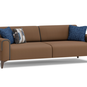 VERMONT – Canapé convertible 3 places – Gris, gris, crème, crème, bleu, beige