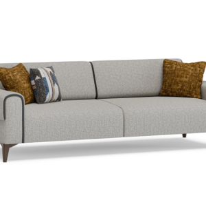 VERMONT – Canapé convertible 3 places – Gris, gris, crème, crème, bleu, beige