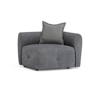 Salon BIEN – Module d'angle – Anthracite, gris, tuile, vison foncé, crème, crème
