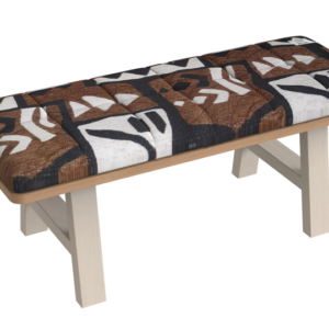 CALMERA – Pouf repose-pieds – Crème, orange