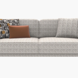 KALIA – Canapé convertible 2 places – Marron, crème