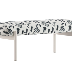 LINTHE – Pouf repose-pieds - Banc – Motif gris, bleu