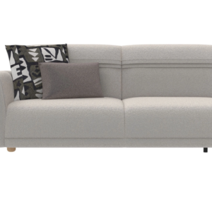 Canapé d'angle CALMERA – Canapé convertible 2 places avec accoudoir – Crème (Tricoté) – Réf. 7553