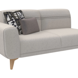 Canapé d'angle CALMERA – Canapé convertible 2 places avec accoudoir – Crème (Tricoté) – Réf. 7551