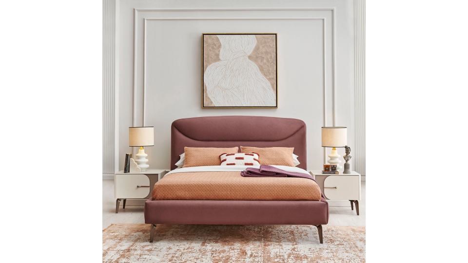 6aa8f41ba59dd 70612242 sw1600sh1600.png MILENA – Lit - 160 cm - sans tête de lit – Crème, prune – vue 3